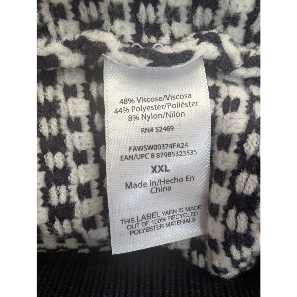 NWOT! FREE ASSEMBLY! BLACK & WHITE BLOCK STRIPED, POCKETED CARDIGAN SWEATER! XXL - Picture 11 of 14
